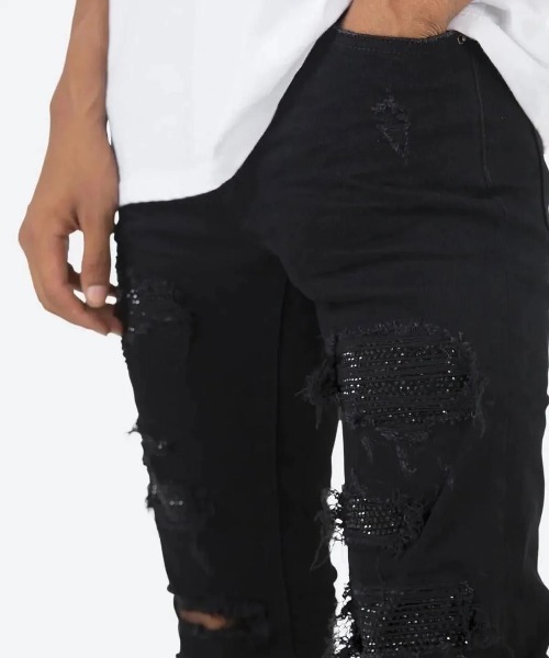 mnml（ミニマル） ジーンズ mnml/ミニマル/X201 RHINESTONE SKINNY
