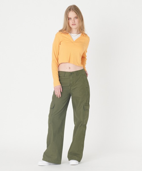 8ヤーズ　レディースカーゴパンツ Levi's（リーバイス） カーゴパンツ 23inch グリーン レディース