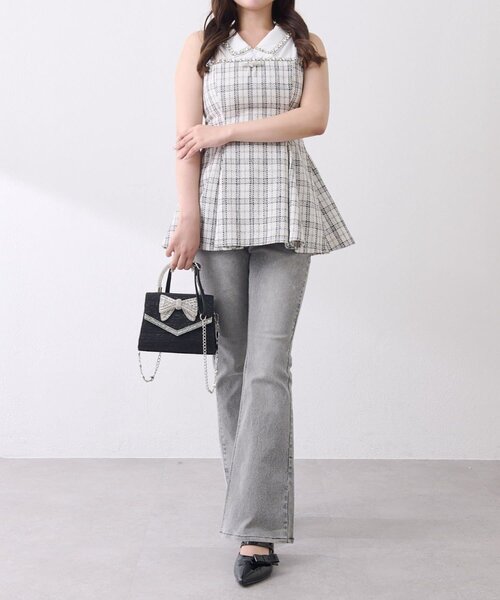 Belle Charme ブラウス シャツ 「Belle Charme」Jewel Peplum Tops