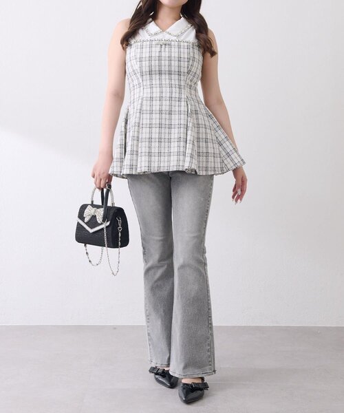 Belle Charme ブラウス シャツ 「Belle Charme」Jewel Peplum Tops
