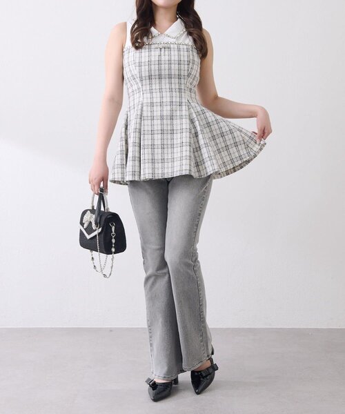 Belle Charme ブラウス シャツ 「Belle Charme」Jewel Peplum Tops