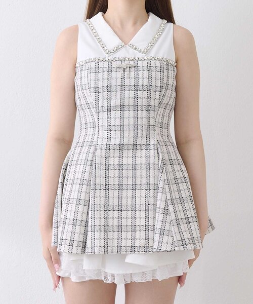 Belle Charme ブラウス シャツ 「Belle Charme」Jewel Peplum Tops