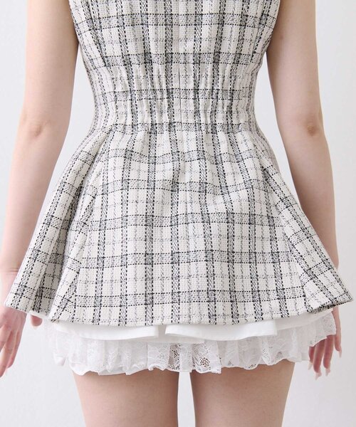 Belle Charme ブラウス シャツ 「Belle Charme」Jewel Peplum Tops