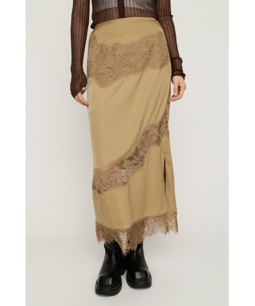 SLY（スライ） ロング スカート VINTAGE SATIN LACE SK ヴィンテージ
