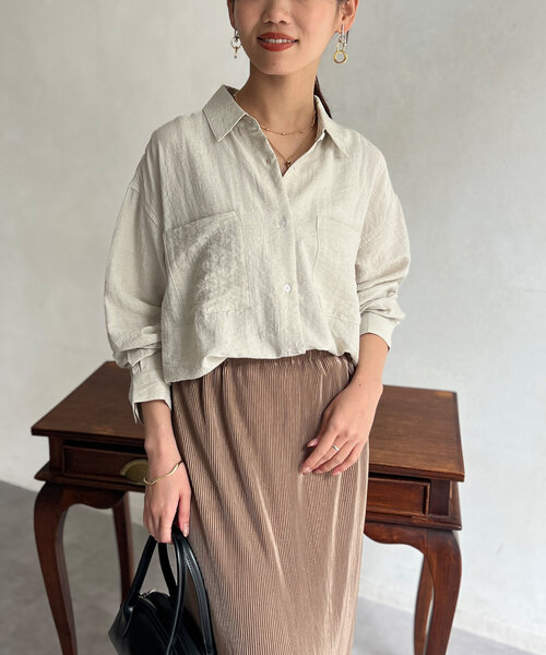 「Chez toi」 長袖シャツ FREE アイボリー レディース_画像7