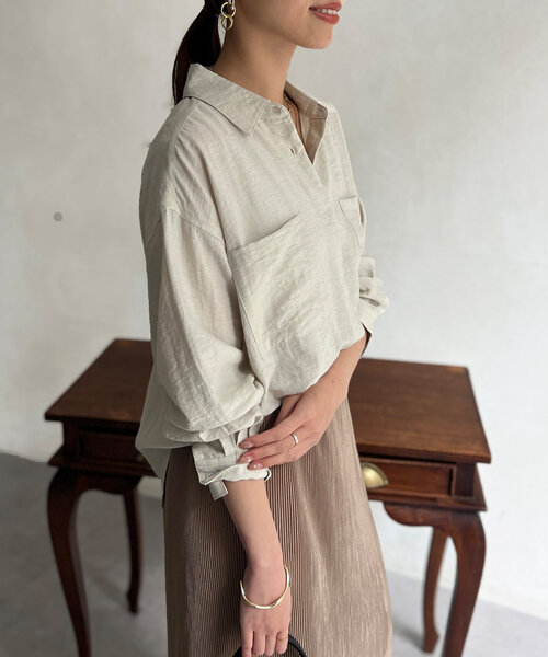 「Chez toi」 長袖シャツ FREE アイボリー レディース_画像8