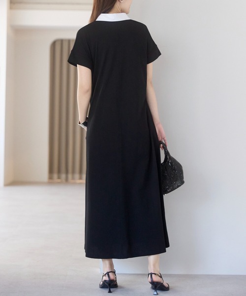 「PREFERIR」 半袖ワンピース MEDIUM ネイビー レディース_画像6