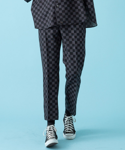 Name. パンツ スラックス 【Name.】チェッカーフラッグ柄スラックス 