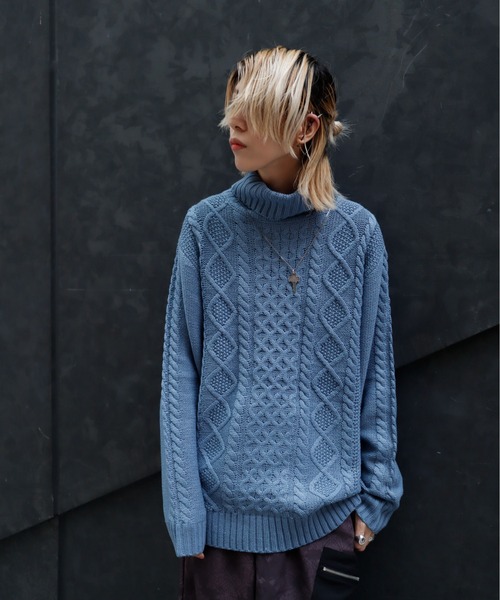 Bling Leads セーター ニット Z)「BLINGLEADS」5GGアクリルケーブル