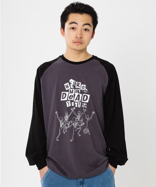 tシャツ 「mahagrid/マハグリッド」HAPPY SKELETON LS TEE/ハッピースケルトン 長袖Tシャツ レディース メンズ
