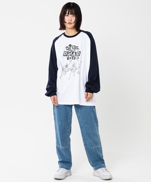 tシャツ 「mahagrid/マハグリッド」HAPPY SKELETON LS TEE/ハッピースケルトン 長袖Tシャツ レディース メンズ mahagrid/マハグリッド』HAPPY SKELETON LS TEE/ハッピー