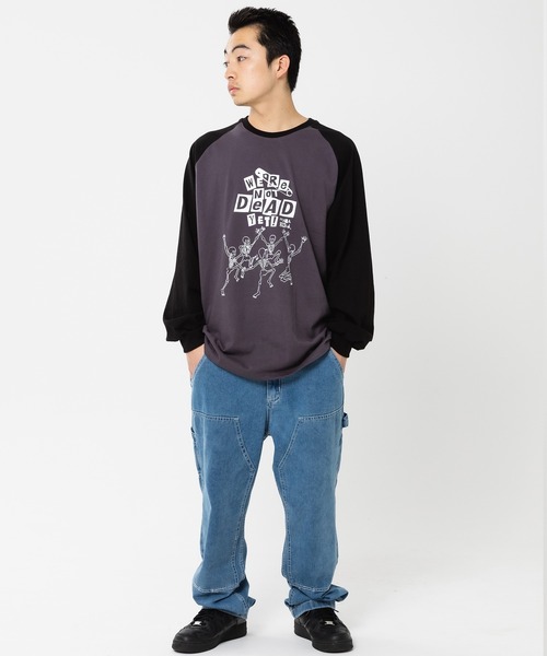 tシャツ 「mahagrid/マハグリッド」HAPPY SKELETON LS TEE/ハッピースケルトン 長袖Tシャツ レディース メンズ MAHAGRID tシャツ 「mahagrid/マハグリッド」HAPPY SKELETON LS
