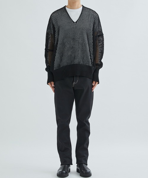 sulvam（サルバム） ニット 【sulvam / サルバム】MESH ASYMMETRY KNIT