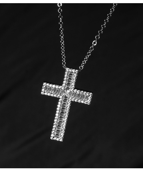 金メッキ 十字架ネックレス ストーン付き クロス ネックレス ゴールド ラインストーン 十字架 ゴールドチェーン