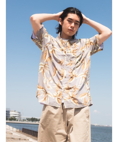 ✔️アロハシャツ 【M】 オフホワイト 白 レーヨン オープカラーシャツ 半袖 シャツ 「WEB限定・ユニセックス」 レーヨン100％ 半袖 アロハシャツ