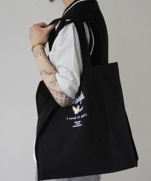 Mark Gonzales トートバッグ What it isNt キャンバス 刺繍