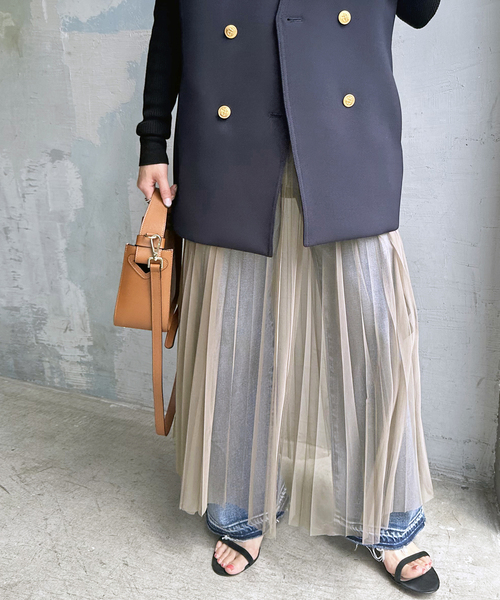 Spick＆Span スカート チュールプリーツスカート レディース