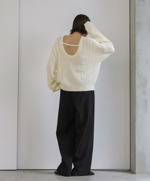 select MOCA（セレクトモカ） ニット セーター バックオープンパッチ