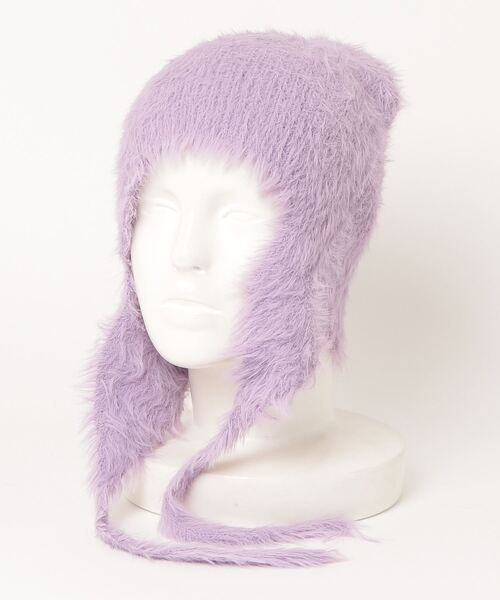 ニット帽 ニットキャップ 「HIKA」耳当て付きモヘア風ニットCAP