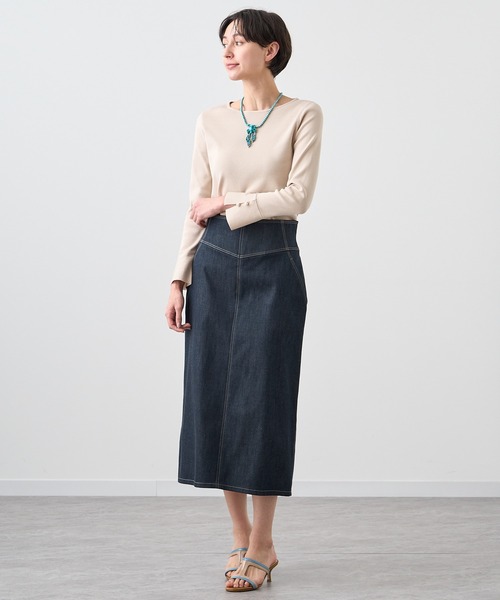 ANAYI（アナイ） デニムスカート デニムライクセミタイト スカート