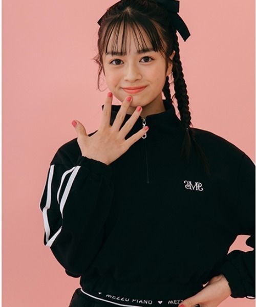 ハーフジップ＆プリーツスカパンセットアップ150