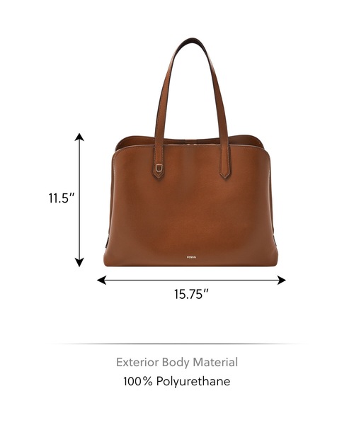 FOSSIL トートバッグ フォッシル レディース レザー ブラウン A4