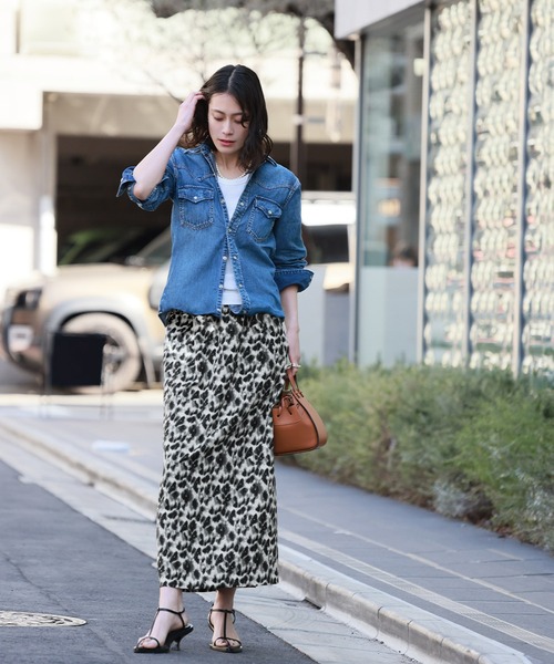 ELFRANK スカート レオパードロングタイトスカート : ZOZOTOWN Yahoo