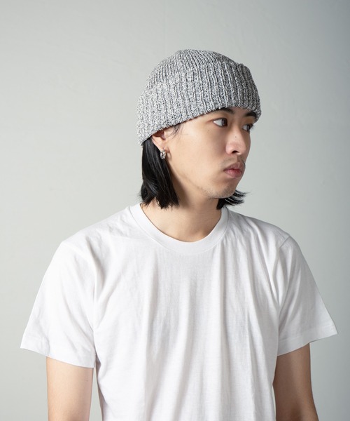 帽子 キャップ メンズ Japanese Paper Blend Melange Knit Beanie / 和紙混紡メランジニットビーニー｜zozo｜21