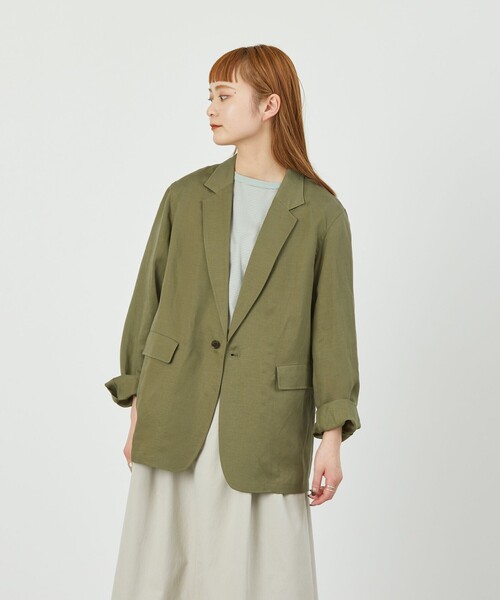 E0620S 美品 マッキントッシュ フィロソフィー リネンジャケット 38 MACKINTOSH PHILOSOPHY ジャケット テーラードジャケット GREY