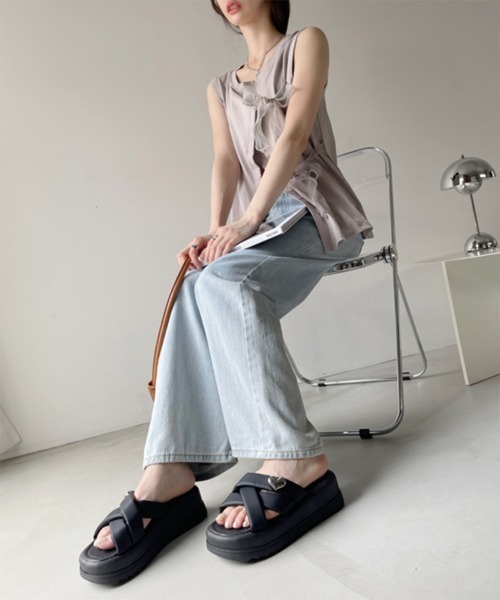 mAcne Studios ブラックミュール 38サイズ 38 IT Visetos Slide Sandals Black | MCM ®US