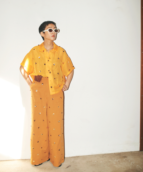 ブラウス シャツ 「YOU LOOK GOOD×JS」シアーリネンスパンコールシャツ レディース JOURNAL STANDARD ブラウス シャツ 「YOU LOOK GOOD×JS」シアー