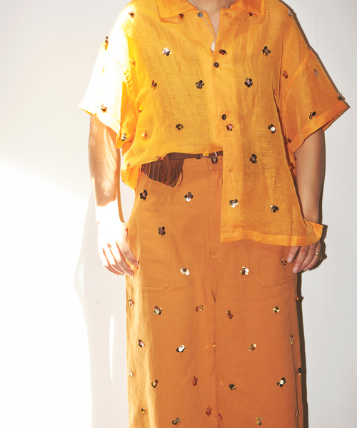 ブラウス シャツ 「YOU LOOK GOOD×JS」シアーリネンスパンコールシャツ レディース JOURNAL STANDARD ブラウス シャツ 「YOU LOOK GOOD×JS」シアー