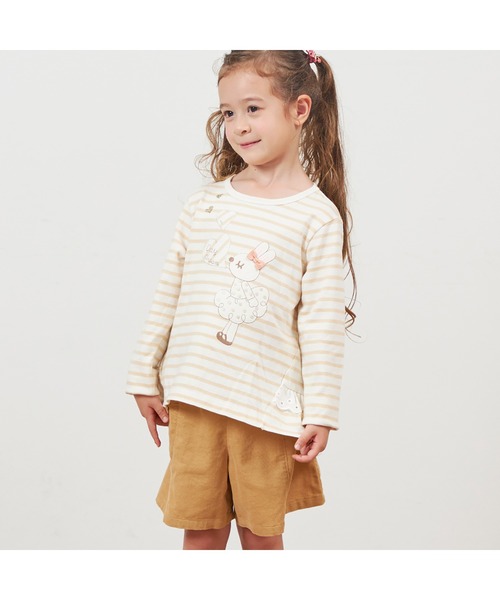 KP tシャツ うさぎアップリケ長袖Tシャツ(80〜140) キッズ 子供服