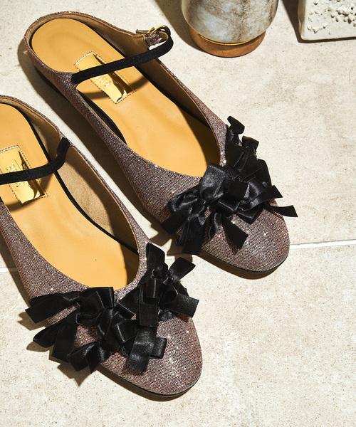 le decore le talon lady ribbon ミュール