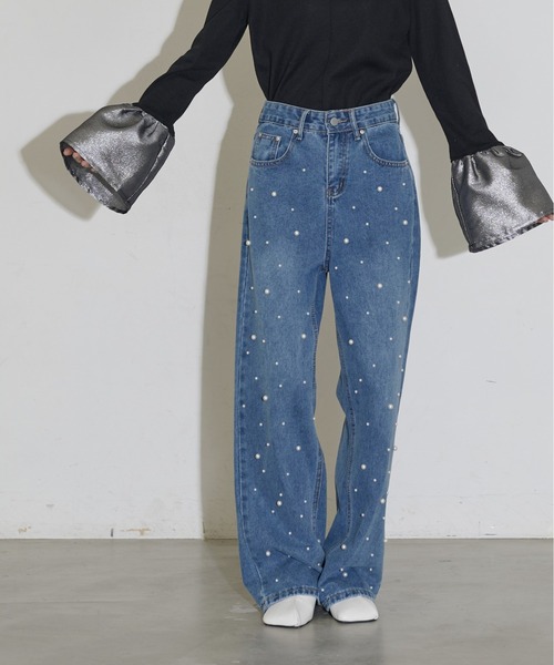 THE YOn」 加工デニムパンツ S ブルー レディース : 85355587  