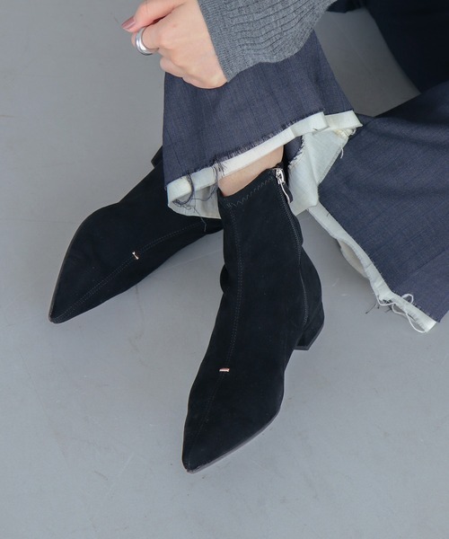 EVOL ブーツ 「EVOL」2cmのインヒール入り/ステッチポインテッドソフト