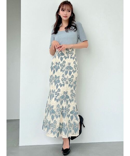 再入荷❤️人気✨マーメイドドッキングワンピース　M レース　切り替え　レディース セール】レースドッキングマーメイドワンピース（ワンピース