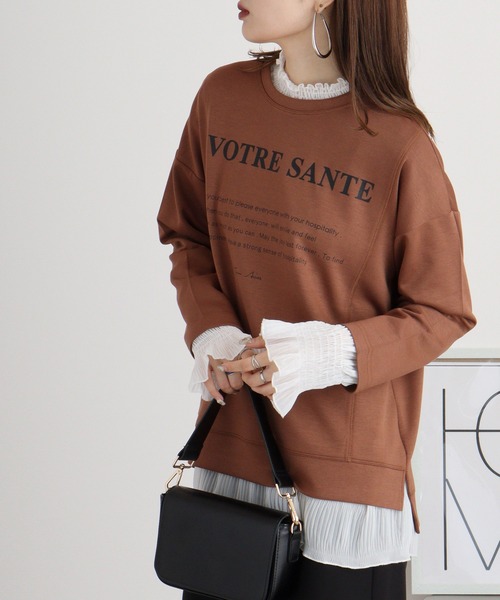 tシャツ BRODIAEA ダンボールニットロゴプルオーバー レディース tシャツ BRODIAEA ダンボールニットロゴプルオーバー レディース