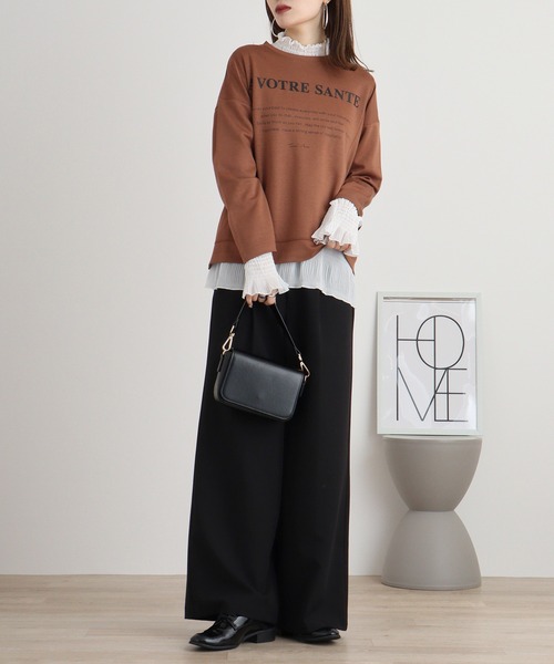 tシャツ BRODIAEA ダンボールニットロゴプルオーバー レディース