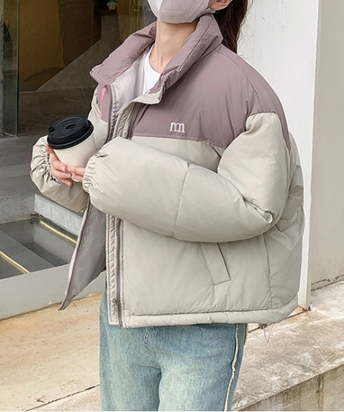 gossip!ロサンゼルス ブルゾン アウター Y2K 配色 中綿ショート