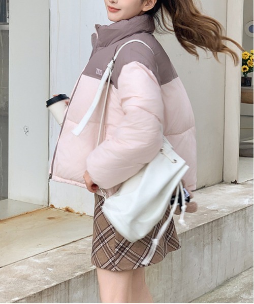 gossip!ロサンゼルス ブルゾン アウター Y2K 配色 中綿ショート