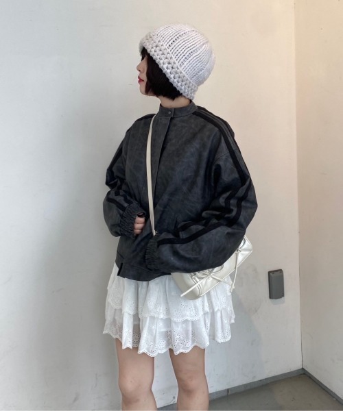 nemne ブルゾン アウター 「Seoup」ラインレーストラックレザー