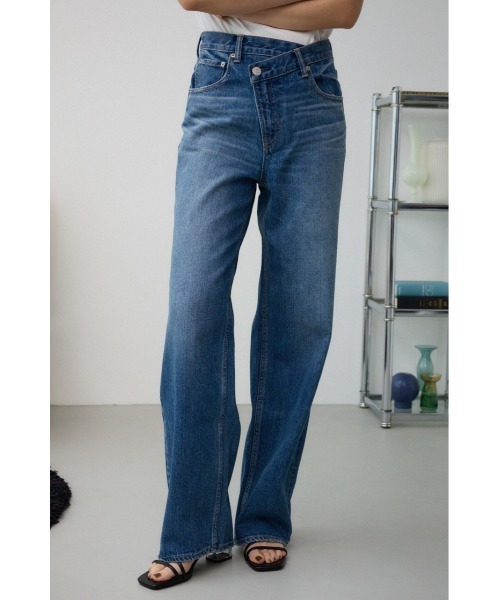 AZUL DENIM ハイウエストオーバーラップデニム BLU S ストレッチ AZUL DENIM/ハイウエストオーバーラップデニム｜WOMEN｜250GAT12