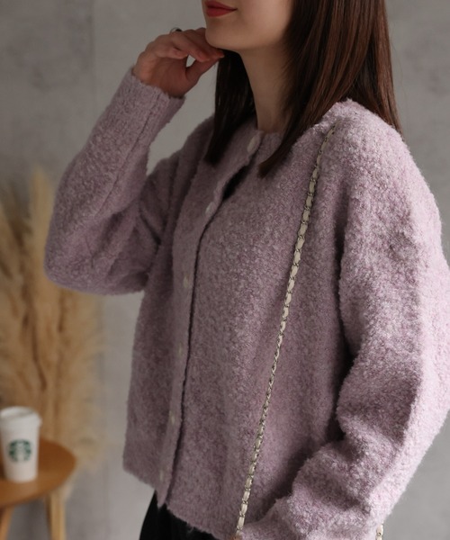 sakishimatokyo カーディガン ハートボタンクルーネックニット