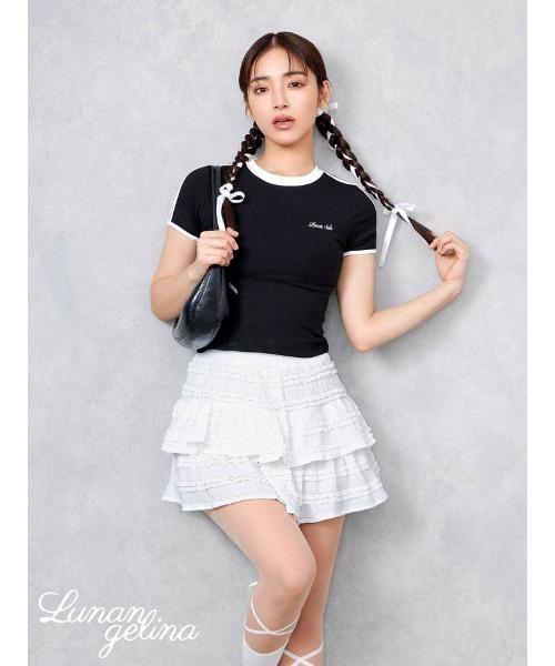 ルナアンヘリナ　Tシャツ Lunangelina（ルナアンヘリナ） tシャツ Lace Uniform Tee レディース