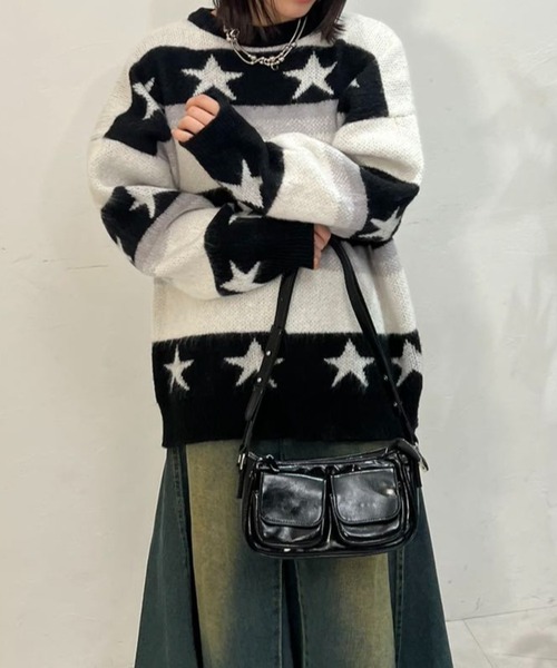 ニット セーター 星柄ボーダーニット レディース : ZOZOTOWN Yahoo!店