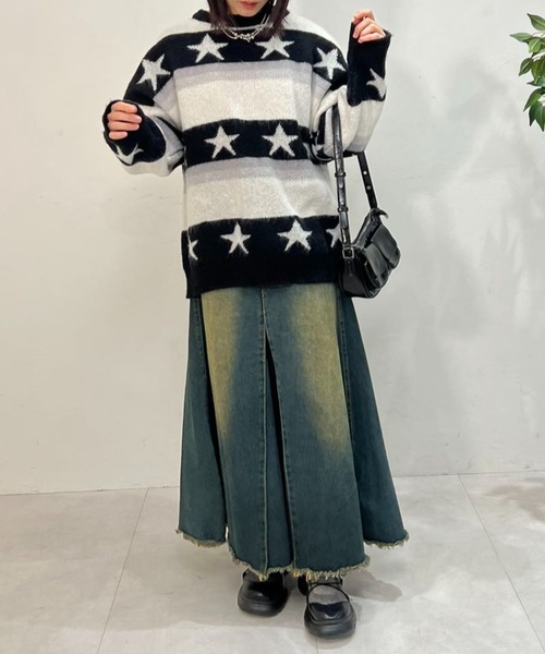 ニット セーター 星柄ボーダーニット レディース : ZOZOTOWN Yahoo!店