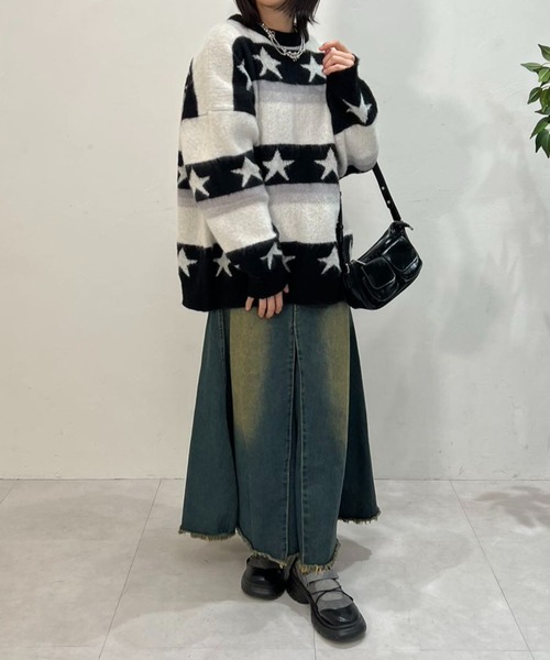 ニット セーター 星柄ボーダーニット レディース : ZOZOTOWN Yahoo!店