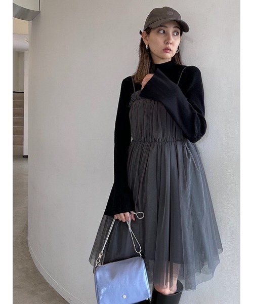 当店在庫してます！ 「SNIDEL」 SNIDEL キャミソールワンピース ブラック FREE スーツ・フォーマル・ドレス
