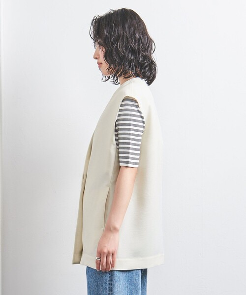 UNITED ARROWS UBCMD リバー ノーカラーベスト　ジレ　ウール UNITED ARROWS ベスト ジレ COMFY Vノーカラー -吸水速乾 UV